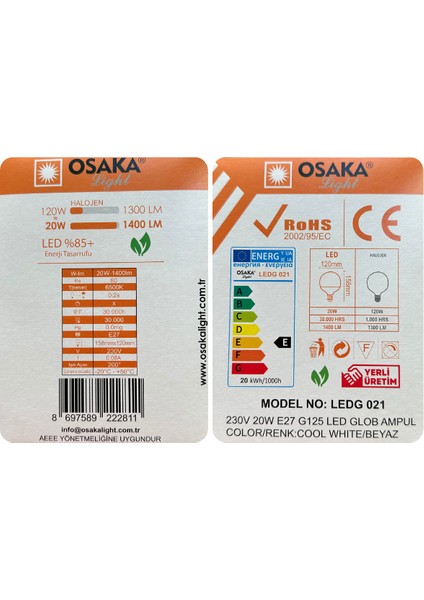 (5 Adet) 20W (120W) 6500K (Beyaz Işık) E27 Duylu (Kalın Duy) Glop LED Ampul fırsatları