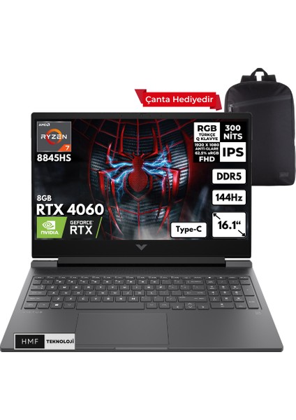 Victus 16-S1010NT 7 8845HS 8-Gbddr5 4 Tbssd RTX4060 (8gb) 16.1" Fhd 144Hz Windows 10 Home Taşınabilir Bilgisayar + Hmf Sırt Çantası 9Z790EAHMFC91 fiyatları