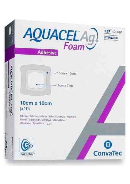 Aquacdl Ag Foam 10X10CM Gümüş Yara Bakım Örtüsü 1 Adet