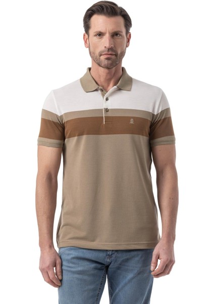 Yatay Parçalı Polo T-Shirt
