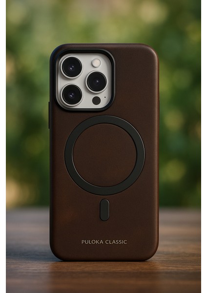 iPhone 15 Pro Signature Leather Üst Düzey Premium Deri Koruma Kılıf