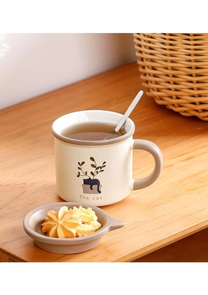 Renkli Kedi Figürlü Minimalist Seramik Kupa, Şık ve Kullanışlı Tasarım indirimleri