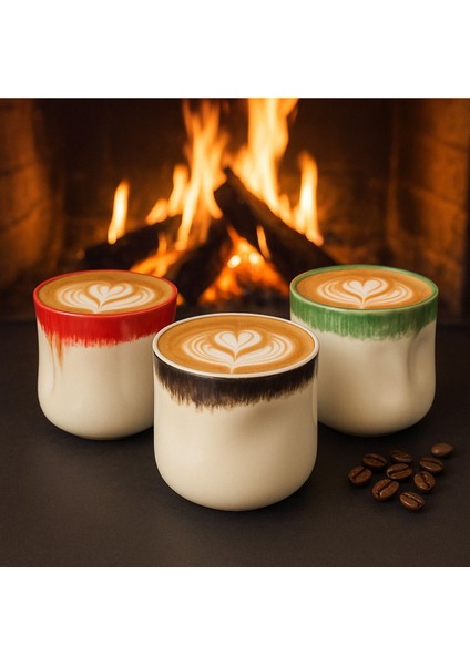 3'lü Siyah 300 ml Sıcak Soğuk Kahve ve Kokteyl Sunum Bardağı Seti