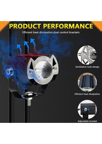 Motosiklet LED Sürüş Işık, 30W 6000K/3000K Süper Parlak Spot Su Geçirmez Sis Lambası Arabalar Traktörler Kamyonlar Atv Suv Tekneler, 1 Paket (Yurt Dışından) fırsatları