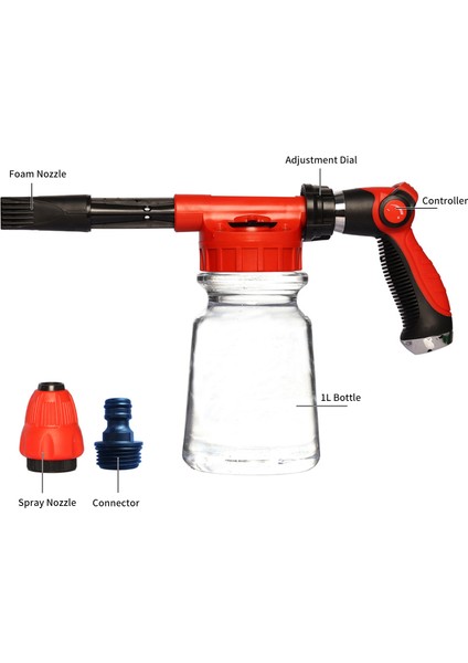Araba Yı Köpük Tabancası ile 1l Şişe Püskürtme Memesi Konektörü Köpük Püskürtücü Ev Bahçe Araba Yı Için (Yurt Dışından)