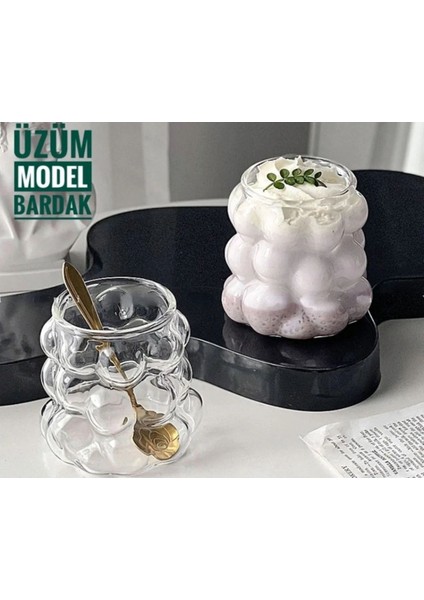 Kahverengi 350 ml Isıya Dayanıklı Üzüm Desenli 2'li Bardak Seti fiyatları