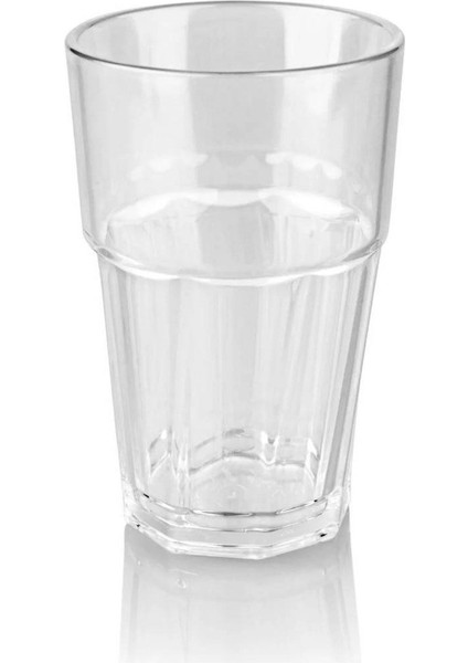 Şeffaf 400 ml 6'lı Kırılmaz ve Çizilmez Bardak Seti, Beyaz Renk