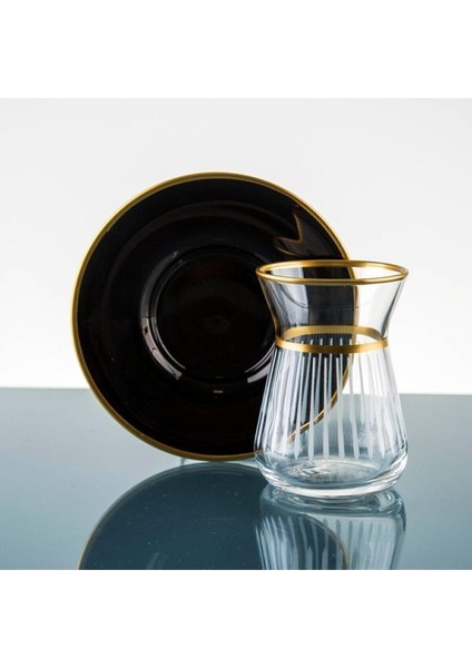 12 Parça Şık Çay Takımı, Şık ve Zarif Siyaha Uygun, Elegan ve Kaliteli Tasarım fırsatları