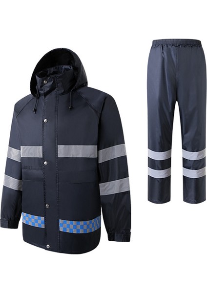 Yüksek Görünürlük Yansıtıcı Su Geçirmez Yağmurluk Takım Elbise Açık Yağmur Dişli Motosiklet Döngüsü Yağmur Mont Kapak Erkekler Yağmur Panço Ceket Kapüşonlu Yağmurluk Dört Sezon Xxl (Yurt Dışından)