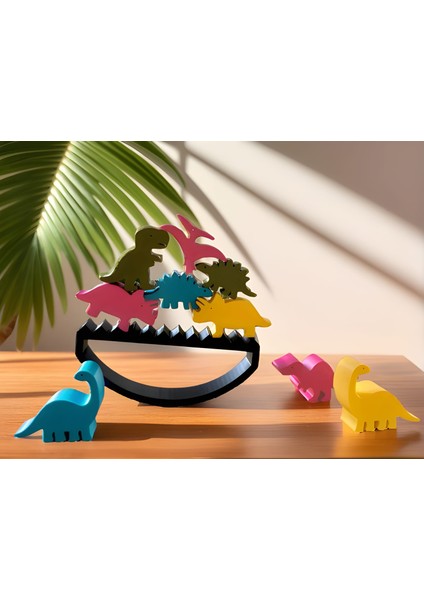Eğitici 3D Baskı Dino Denge Oyunu – 11 Parça | Ebeveyn Çocuk Etkileşimli, Çocuk Gelişimini Destekleyen Eğitici Oyuncak modelleri