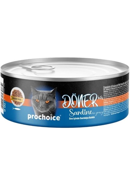 Prochoice Döner Bites Sardalyalı Yetişkin Kedi Konservesi 70 gr