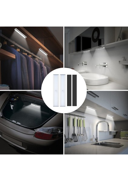 Hareket Sensörlü LED Işıkları, Kablosuz 30 LED Hareket Sensörü Aktif Gece Işıkları Şarj Edilebilir Manyetik Işık Şeritleri Mutfak, Merdiven, Koridor (2 Paket) (Yurt Dışından) modelleri