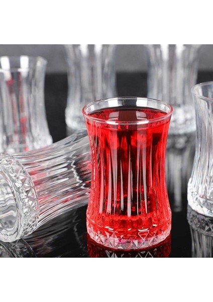 Çizgili Kahverengi Cam Çay Bardağı, Şık ve Dayanıklı Tasarım fiyatları