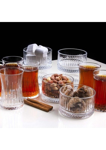 Çizgili Kahverengi Cam Çay Bardağı, Şık ve Dayanıklı Tasarım modelleri