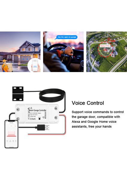 Tuya Wifi Garaj Kapısı Açacağı Akıllı Uzaktan Kumanda Sensörü Desteği App Ses Denetleyicisi Alexa Ev ile Uyumlu (Yurt Dışından)