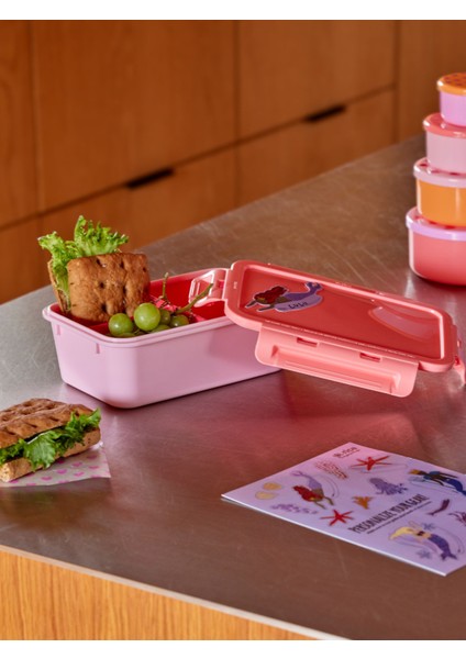 Plastik Lunchbox - Pembe ve Kırmızı fırsatları