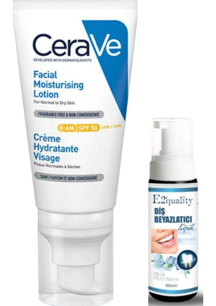 Cerave Yüz Kremi Spf 50 52 ml - Diş Beyazlatıcı Köpük Hediye