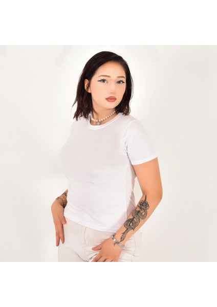 Kadın Bisiklet Yaka Pamuk Bluz