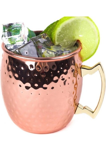 El Işlemeli Bakır Kupa 500 Ml, Şık ve Dayanıklı Iç Kalaylı Tasarım