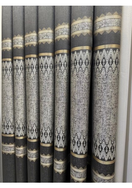 Nivemeshome Damla FT614337 V-2504 Antrasit 1/3 Sık Pileli Fon Perde Apm