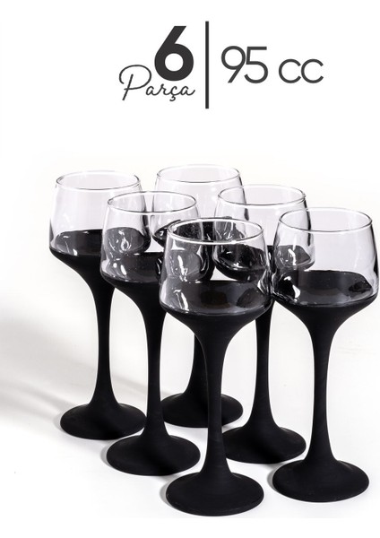 Şık ve Modern Siyah Mat 6'lı Ayaklı Cam Su ve Kahve Bardağı Seti modelleri