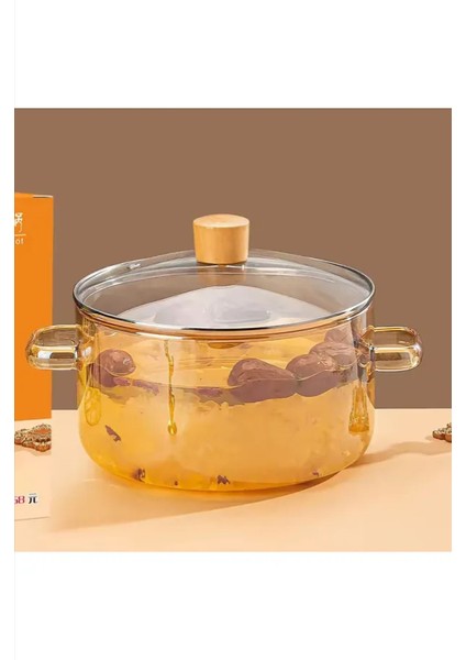 Borosilikat Cam Tencere Ocağa, Mikrodalgaya ve Seramik Isıtıcıya Konulabilir Orta modelleri