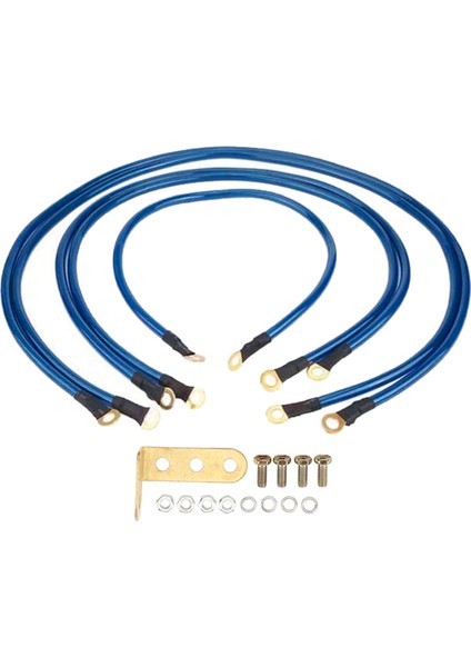 5 Adet Araba Topraklama Kablosu Kiti Geliştirmek Başlangıç Performansı Dc 0 Ila 48V Bakır Kaplı Alüminyum Pvc Araba Tekne Kamyon Suv Mavi (Yurt Dışından)