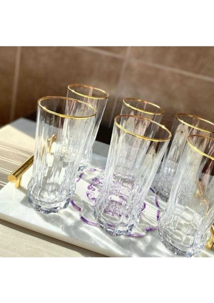 Turuncu Yaldızlı Bardak Takımı, 6'lı, Şık ve Dayanıklı, Harika Bir Seçim