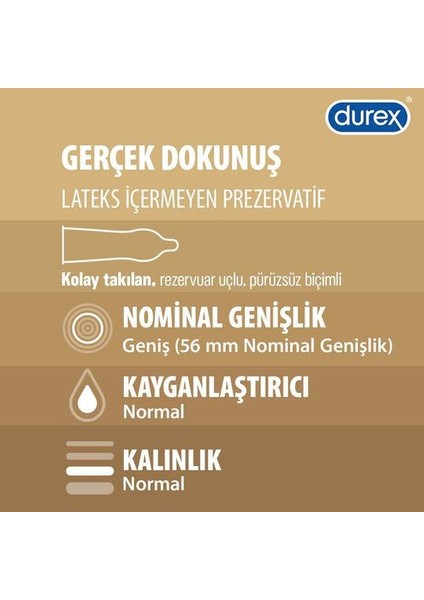 Asfstore Durex Gerçek Dokunuş Ultra Kaygan Prezervatif 10'lu + Humanlife 5 gr x 10 Doğal Jel Lubricant fiyatları