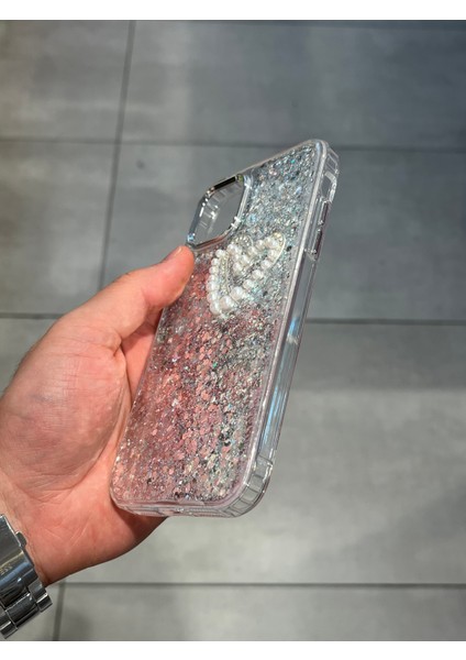 Iphone 11 Uyumlu Kalp Figürlü Işıltılı Epoksi Tasarım Sert Şeffaf Silikon Kılıf fiyatları