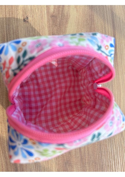Renkli Çiçekli Mini El Yapımı Makyaj ve Ped Çantası, 10X10X7CM modelleri