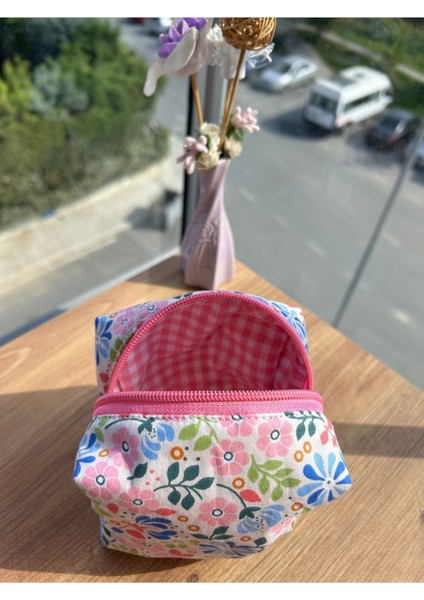 Renkli Çiçekli Mini El Yapımı Makyaj ve Ped Çantası, 10X10X7CM indirimleri
