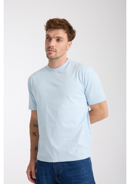 Erkek %100 Pamuk Relax Fit Kertenkele Nakışlı T-Shirt modelleri