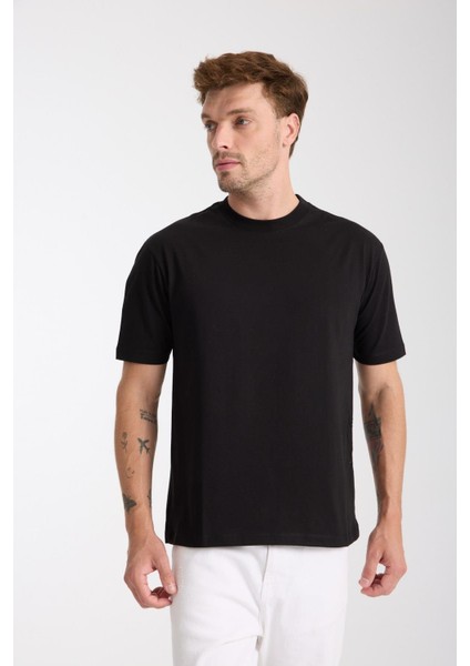 Erkek %100 Pamuk Relax Fit Kertenkele Nakışlı T-Shirt fırsatları