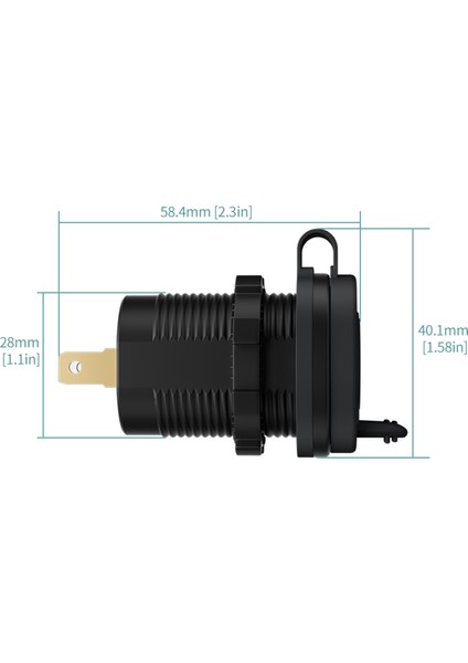 12V-24V Araba Şarjı Qc3.0 Hızlı Şarj USB ve Pd Çift Girişli Şarj Cihazı Araba Motosikletleri, Plaj Bisikletleri, Suv'lar, Tekneler Için IP66 Su Geçirmez Çoklu Koruma Diyafram Tasarımı (Yurt Dışından)