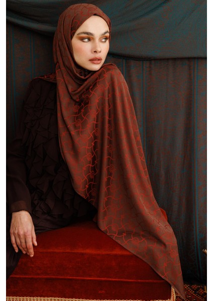 Marrakech Desen Çift Taraflı Şal Acı Kahve-Kahve fiyatları