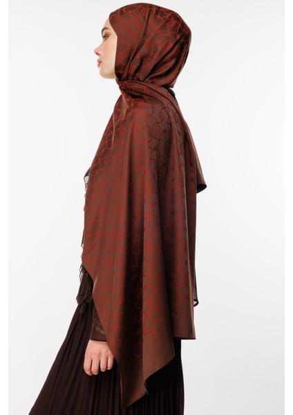 Marrakech Desen Çift Taraflı Şal Acı Kahve-Kahve fırsatları