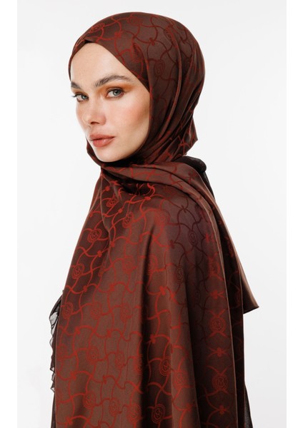 Marrakech Desen Çift Taraflı Şal Acı Kahve-Kahve indirimleri