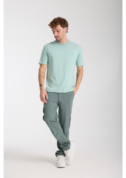 Erkek %100 Pamuk Relax Fit Vahşi Ayı Nakışlı T-Shirt fiyatları