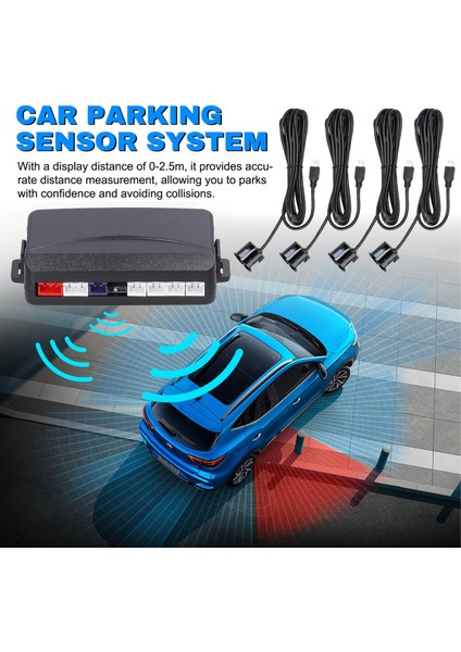 Araba Park Sensörü Arka Ters Radarlar Sistemi 4 Park Sensörleri Mesafe Algılama LCD Ekran Uyarı Buzzer (Yurt Dışından)