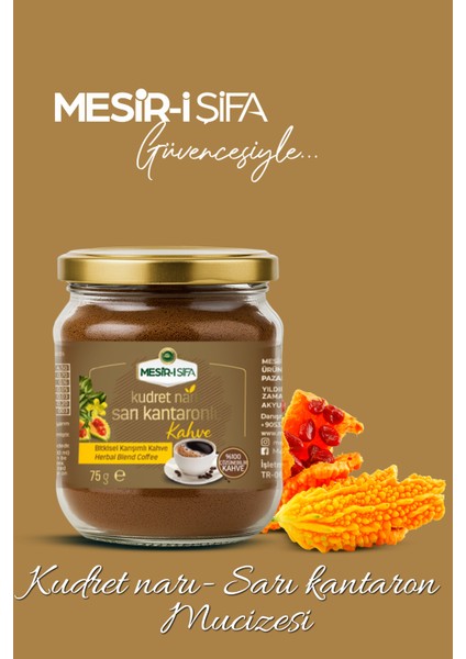 Mesir- i Şifa Kudret Narlı ve Sarı Kantaronlu Kahve Bitkisel Karışımlı Çözünebilir Kahve 75GR fırsatları