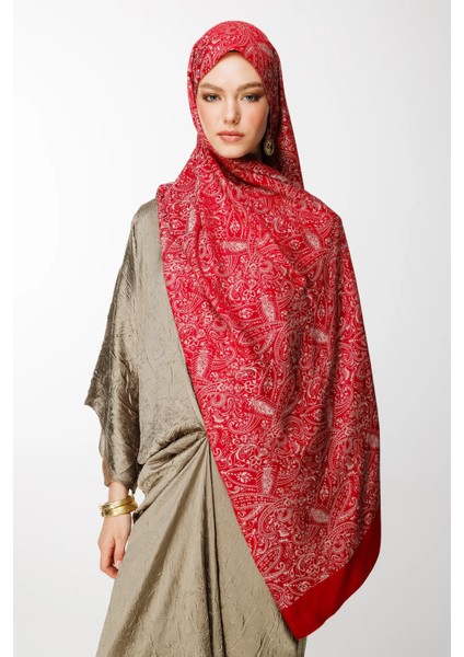 Velora Desen Çift Taraflı Şal Bordo-Mint Yeşili fırsatları