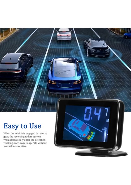 Araba Park Sensörü Geri Radarlar Sistemi Ön ve Arka Destek Sesli Uyarı / Buzzer / Dilsiz 8 Park Sensörleri ile Mesafe Algılama LCD Mesafe Ekran Hacimleri Ayarlanabilir (Yurt Dışından)