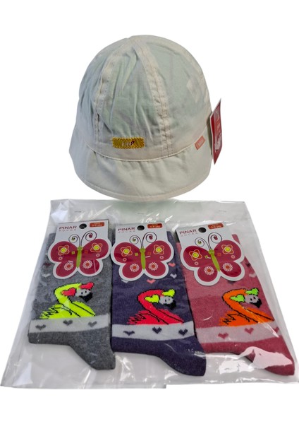 Spteks 4-8 Yaş Kız Çocuk Maksi Yazlık Şapka Pınar 5-6 Yaş 3 Renk Çorap 4 Lü Set modelleri
