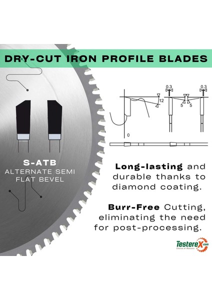 Kronberg 180X2.2X20MM 34S-ATB Diş Demir Profiller Için - Tct Elmas Daire Testere (Kuru Kesim) modelleri