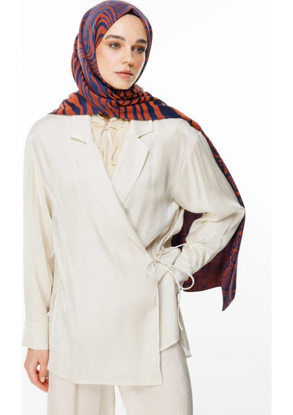 Riad Desen Çift Taraflı Şal Lacivert-Soğan Kabuğu fiyatları