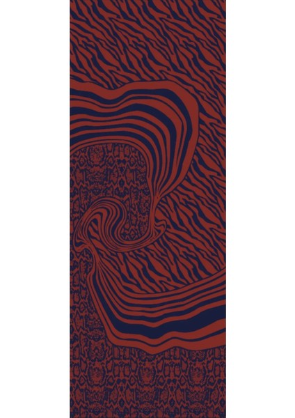 Riad Desen Çift Taraflı Şal Lacivert-Soğan Kabuğu