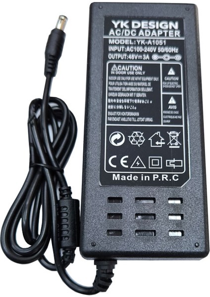 48V 3A Adaptör Ac-Dc 48 Volt 3 Amper 5.5*2.5mm Standart Uçlu Adaptör