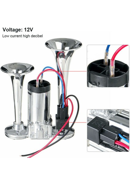 150DB Araba Kornası Elektrikli Korna Hoparlör Çift Trompet Elektrikli Korna Havalı Korna 12V Röle ile Araba Tekne Kamyon Için (Yurt Dışından) fiyatları