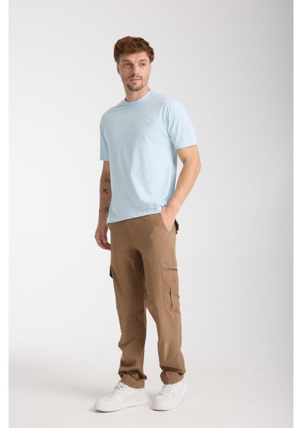 Erkek %100 Pamuk Relax Ayı Nakışlı T-Shirt